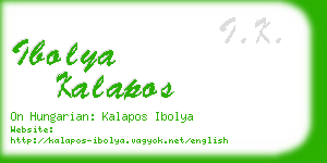 ibolya kalapos business card